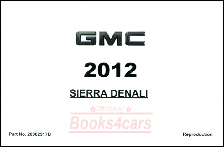 view cover of 2012 Sierra Denali pickup truck owners manual by GMC