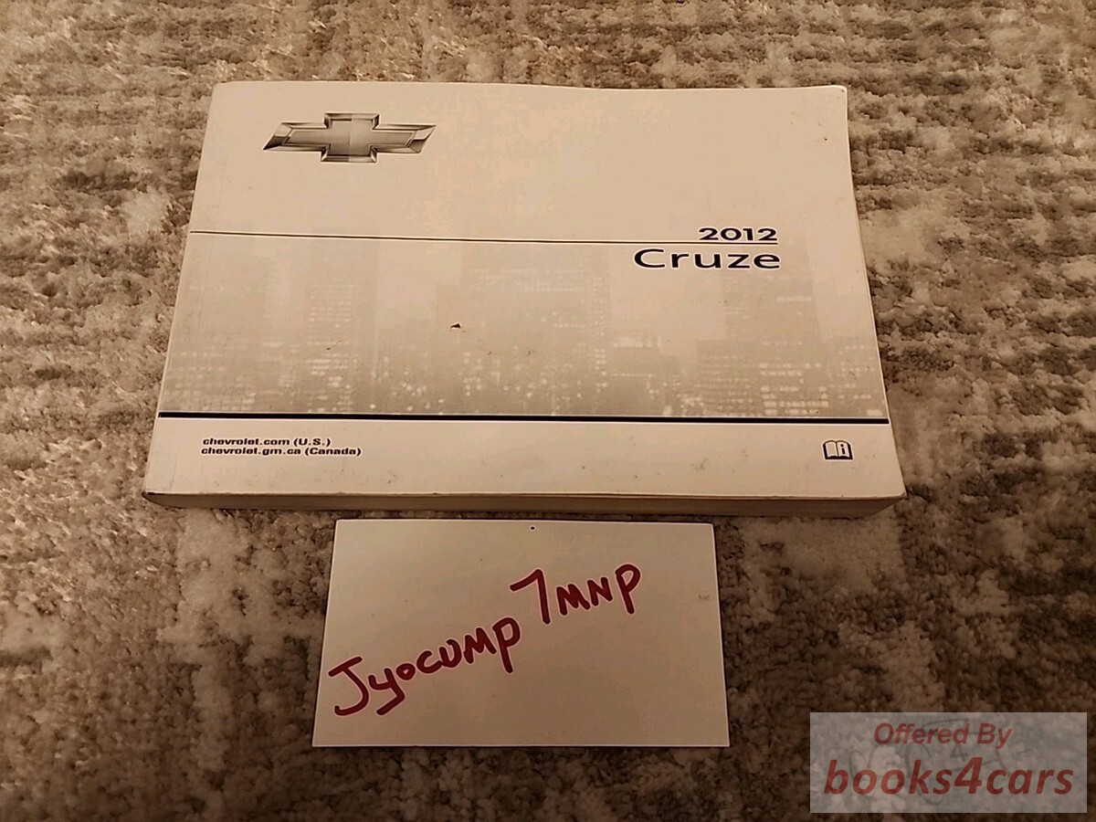 view cover of 2012 Cruze Owners Manual by Chevrolet