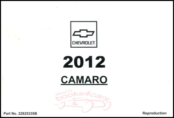 view cover of 2012 Camaro Owners Manual by Chevrolet