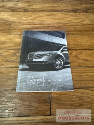view cover of 2013 MKX Owners Manual By Lincoln