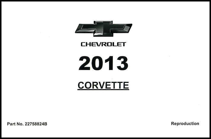 view cover of 2013 Corvette Owners Manual by Chevrolet