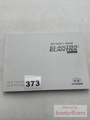 view cover of 2013 Elantra/Elantra Coupe owners manual by Hyundai
