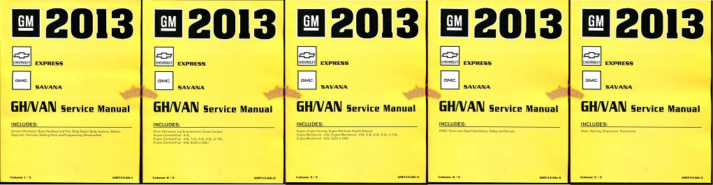 view cover of 2013 Savana Express Van shop service repair manual by Chevrolet & GMC truck