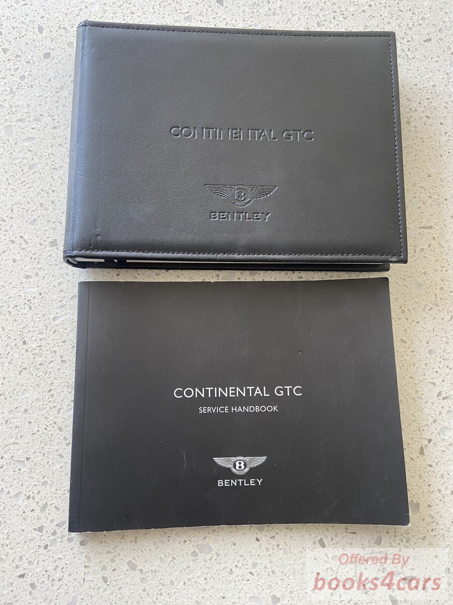 view cover of 2013 Continental GTC V8 black leather owners manual handbook by Bentley