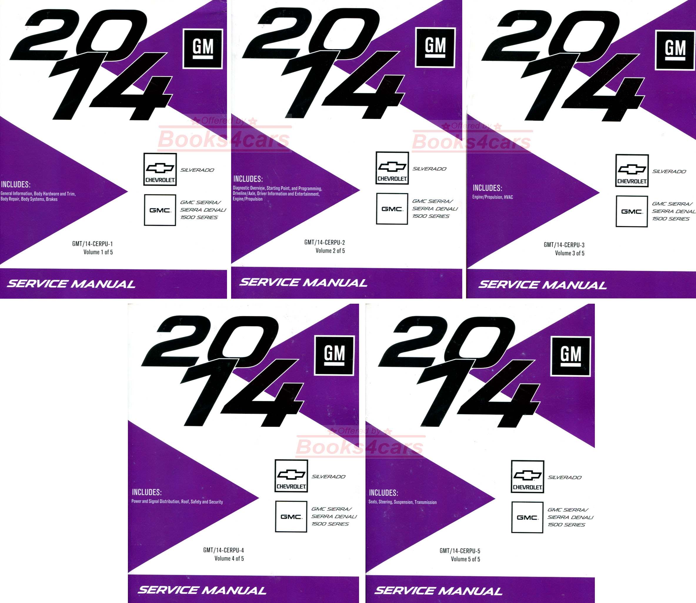 view cover of 2014 Chevy Silverado 1500 & GMC Sierra Denali 1500 Shop Service Repair Manual Set