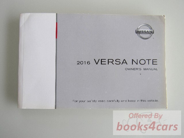 view cover of 2016 Versa Note owners manual by Nissan
