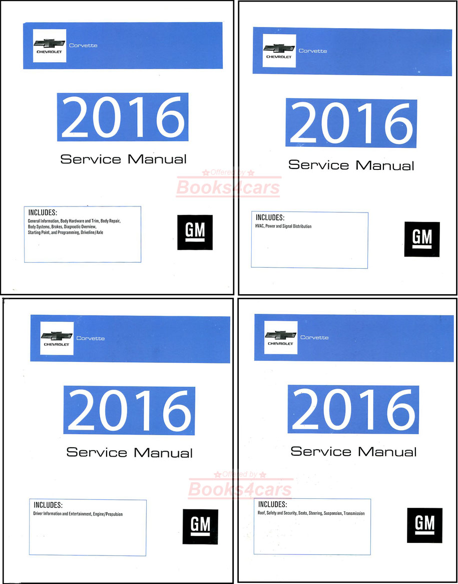 view cover of 2016 Corvette Shop Service Repair manual by Chevrolet 4 volumes