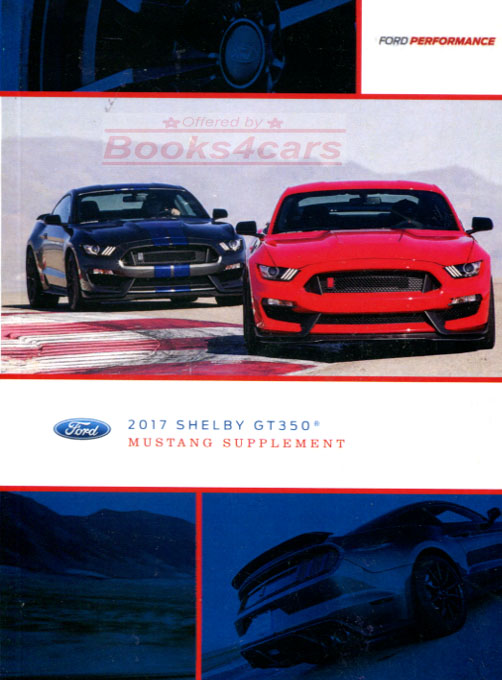 view cover of 2017 Shelby Mustang GT350 owners manual supplement by Ford