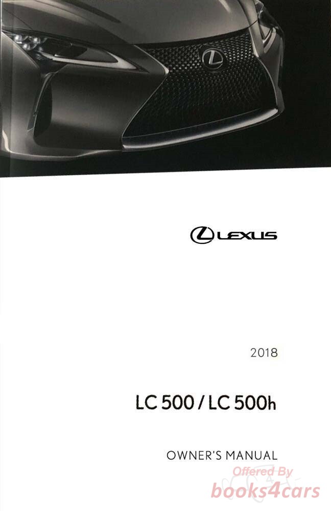 view cover of 2018 LC500 owners manual by Lexus