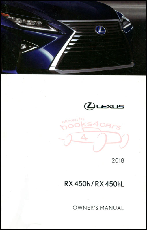 view cover of 2018 RX450h owners manual by Lexus