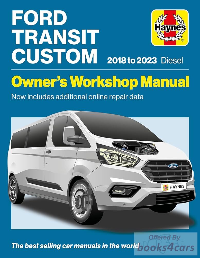 view cover of 2018-2023 Ford Transit Custom Diesel TF Shop Service Repair Manual with 2.0L EcoBlue Diesel engines by Haynes includes mechanical coverage for Tourneo